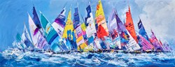 The Calm Before The Storm by Bernard - Original Painting on Box Canvas sized 51x20 inches. Available from Whitewall Galleries